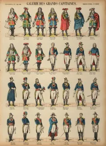 Great French military commanders (coloured engraving) Great French military commanders (coloured engraving)
