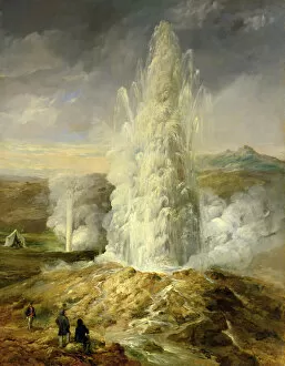The Great Geysir, South Iceland, 1849 (oil on canvas)