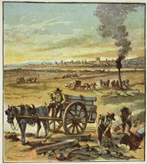Corpses Gallery: The Great Plague, pub. 1890 (colour lithograph)