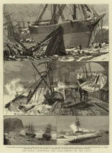 The Great Snowstorm and Gale, Wrecks on the Coast (engraving) The Great Snowstorm and Gale, Wrecks on the Coast (engraving)