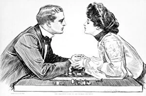 The Greatest Game in the World - His Move, illustration from The Weaker Sex, 1903 (litho)