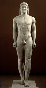 Greek Art: Funerary Statue of Kouros from the Archaic Period - Coming from Anavyssos Greek Art: Funerary Statue of Kouros from the Archaic Period - Coming from Anavyssos