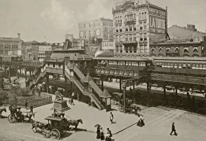 Images Dated 19th July 2013: Greeley Square, seen from Broadway and 34th St. New York City, 1898 (litho)