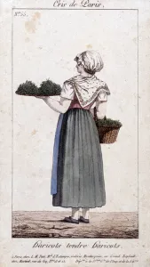 Green bean merchant - in ' Cris de Paris', deb. 19th century Green bean merchant - in ' Cris de Paris', deb. 19th century