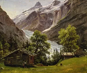 Log Cabin Gallery: Grindewald, Switzerland, 1835 (oil on canvas)