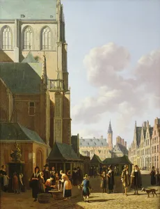 The Grote Markt, Haarlem, looking west (oil on panel) The Grote Markt, Haarlem, looking west (oil on panel)