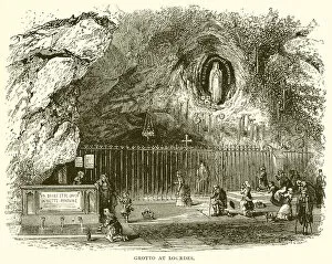 Grotto at Lourdes (engraving)