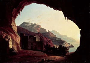 Images Dated 6th July 2007: Grotto near Amalfi, c.1828 (oil on canvas)