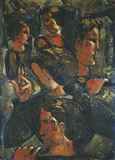 Modernist Art Gallery: Group of Figures with Raised Hand; Figurengruppe mit Erhobener Hand