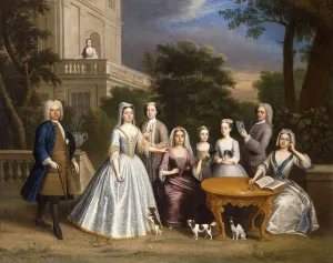 Group Portrait of a Family, in the Grounds of a Country House, (oil on canvas) Group Portrait of a Family, in the Grounds of a Country House, (oil on canvas)
