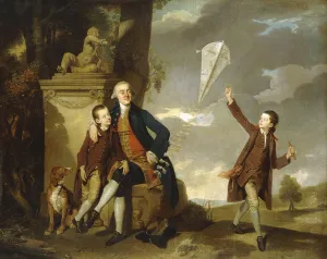 Group Portrait of George Fitzgerald with his Sons George, seen flying a Kite, and Charles Group Portrait of George Fitzgerald with his Sons George, seen flying a Kite, and Charles