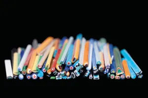 Group of rods, comprising mosaic glass bars depicting stars Group of rods, comprising mosaic glass bars depicting stars