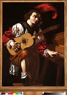 Pianos Collection: Guitar player (oil on canvas)
