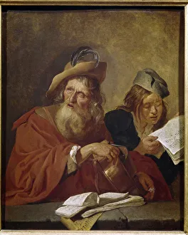 Guitar player (one-eyed musician) (oil on canvas, 17th century) Guitar player (one-eyed musician) (oil on canvas, 17th century)