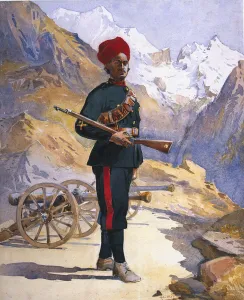 Gunner of the Mountain Battery, Punjabi Musalman, illustration for ' Gunner of the Mountain Battery, Punjabi Musalman, illustration for '