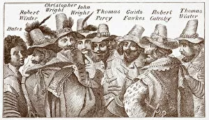 Bates Gallery: The Gunpowder Plot Conspirators, after a 1606 engraving (engraving)