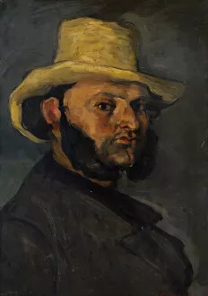Gustave Boyer in a Straw Hat, 1870-71 (oil on paper laid down on canvas)
