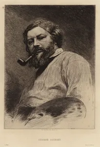 Gustave Courbet, French painter of the Realist movement. Etching by Etienne Gabriel Bocourt (etching) Gustave Courbet, French painter of the Realist movement. Etching by Etienne Gabriel Bocourt (etching)