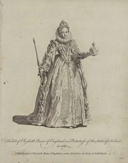 Habit of Elizabeth Queen of England as Protectress of the States of Holland in 1585 (engraving)