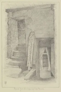 Haddon Hall, Rack for Stringing the Bows (litho) Haddon Hall, Rack for Stringing the Bows (litho)