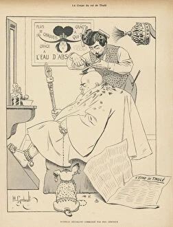 Haircut of the King of Thule: a man at the barber's (litho)