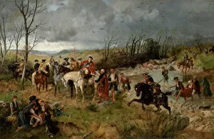 Equine Collection: Halt of Prince Charles Edward on the Banks of the Nairne, 1878 (oil on canvas)