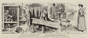 Hand-Loom Weaving, buying a 'Home-Spun' from the Manufacturer (engraving)