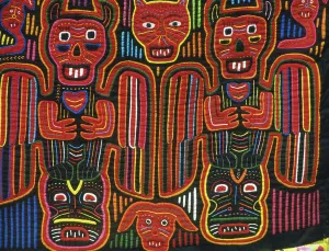 Hand-sewn colored cotton, San Blas Archipelago, Republic of Panama, Detail Hand-sewn colored cotton, San Blas Archipelago, Republic of Panama, Detail