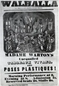 Handbill advertising 'Madame Wartons Unequalled Tableaux Vivans and Poses Plastiques' Handbill advertising 'Madame Wartons Unequalled Tableaux Vivans and Poses Plastiques'