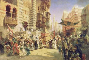The handing over of the Sacred Carpet in Cairo, 1876 (oil on canvas) The handing over of the Sacred Carpet in Cairo, 1876 (oil on canvas)