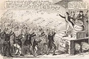 Cruikshank Gallery: Show of Hands for a Liberal Candidate : Electioneering and Bribery with those with a vote holding