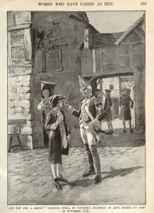 Hannah Snell, enlisting in King George II's Army, illustration from Munsey' Hannah Snell, enlisting in King George II's Army, illustration from Munsey'
