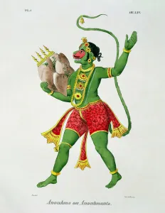 Hanuman, engraved by de Racinet (litho) Hanuman, engraved by de Racinet (litho)