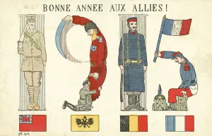 Happy New Year to the Allies!, 1914 (colour litho) Happy New Year to the Allies!, 1914 (colour litho)
