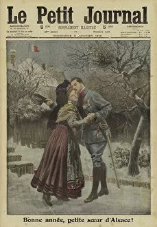 1914 1918 Wwi Ww One Gallery: Happy New Year, little sister of Alsace (colour litho)