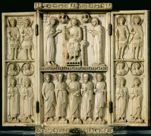 The Harbaville Triptych depicting Christ Enthroned with the Virgin and St The Harbaville Triptych depicting Christ Enthroned with the Virgin and St