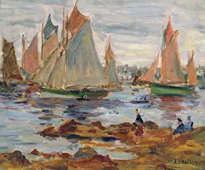 Images Dated 13th June 2008: The Harbour at Concarneau (oil on canvas)