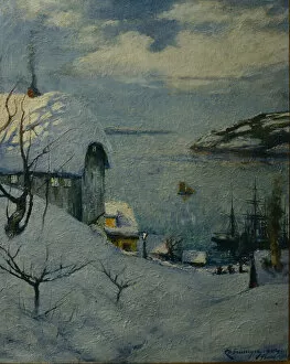 Bernard John Partridge Gallery: A Harbour in Soon, 1904 (oil on canvas)