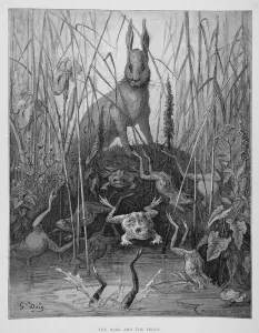 The Hare and the Frogs, from The Fables of La Fontaine The Hare and the Frogs, from The Fables of La Fontaine