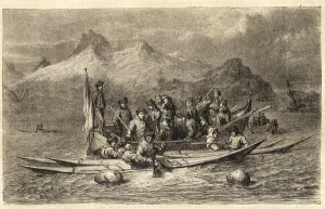 Harp Seal Hunt - Seal Hunt in Greenland - Engraving from '" Harp Seal Hunt - Seal Hunt in Greenland - Engraving from '"