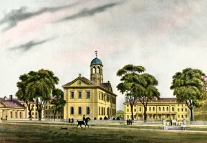 Harvard University in 1828, 1920 (lithograph) Harvard University in 1828, 1920 (lithograph)