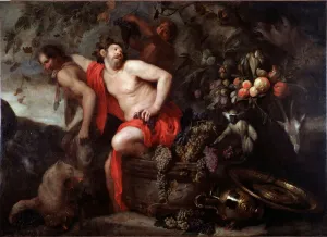 The Harvest of Silene (Harvest of Silenus) Painting by Jan Roos (1591-1638) Dim 175x250 cm Genes The Harvest of Silene (Harvest of Silenus) Painting by Jan Roos (1591-1638) Dim 175x250 cm Genes