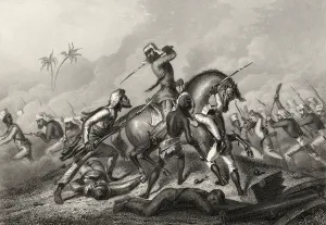 Havelocks column attacking the mutineers before Cawnpore, from The History of Havelocks column attacking the mutineers before Cawnpore, from The History of