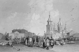The Haymarket, St. Petersburg, engraved by W. Chevalier (engraving) The Haymarket, St. Petersburg, engraved by W. Chevalier (engraving)