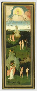 The Haywain: left wing of the triptych depicting the Garden of Eden, c.1500 (panel) The Haywain: left wing of the triptych depicting the Garden of Eden, c.1500 (panel)