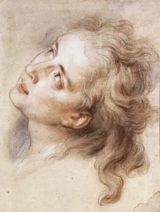 The Head of an Angel, Looking up to the Left, (red, brown The Head of an Angel, Looking up to the Left, (red, brown