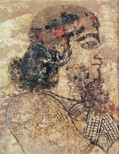 Head of a bearded man, from Tell-Ahmar, Syria (fresco) Head of a bearded man, from Tell-Ahmar, Syria (fresco)