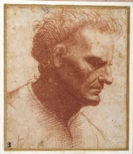 Head of a beardless man looking downward (red chalk on paper) Head of a beardless man looking downward (red chalk on paper)