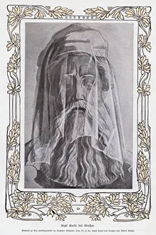 Head of Charlemagne, King of the Franks and Holy Roman Emperor, in his grave (engraving) Head of Charlemagne, King of the Franks and Holy Roman Emperor, in his grave (engraving)