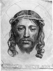 The Head of Christ, 1735 (engraving) (b/w photo) The Head of Christ, 1735 (engraving) (b/w photo)